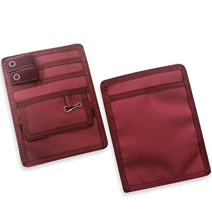 ASA TECHMED Nurse Pocket Organizer, Nylon 5 Pocket Nurse Scrub Organizer, 6 Inch x 5 inch, Red - color: Red