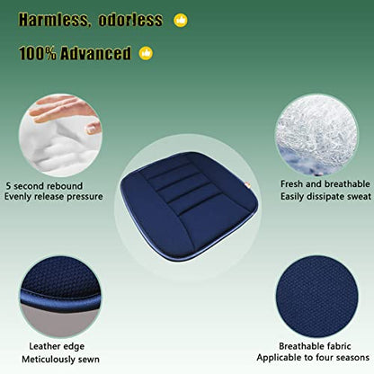 Car Seat Cushion Memory Foam Thin Seat Cushion for Car Truck Seat Driver, 20x18.5x1.2 Inches, Black - color: Black