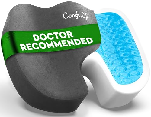 ComfiLife Premium Gel & Memory Foam Seat Cushion – Doctor Recommended Office Chair Cushion, Car Seat Cushion – Chair Cushions for Back & Sciatica Pain Relief – Seat Cushions for Office Desk (Charcoal) - color: Charcoal