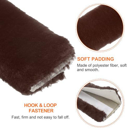 HARFINGTON 2pcs Car Seat Belt Pad Soft Fiber Seatbelt Shoulder Strap Covers Comfortable Driving Cushion Universal Car Accessories for Car, Brown - color: Brown