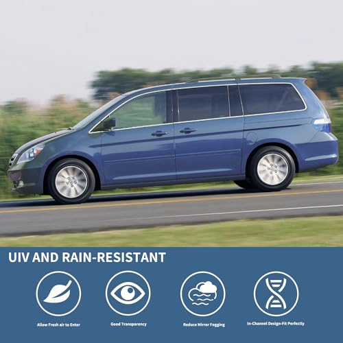 4PCS Rain Guards Fit for Honda Odyssey 2005-2010, Front & Rear Window Visors Wind Deflector, Outside Mount Vent Shade 2005 2006 2007 2008 2009 2010, 94029 - size: For 2005-2010 Honda Odyssey