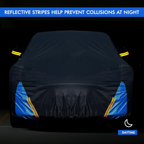 Car Cover Waterproof All Weather, 6 Layers Outdoor Full Exterior Cover Rain Sun UV Snowproof Protection with Zipper Cotton, Mirror Pocket for Chrysler Voyager - style: Chrysler Voyager
