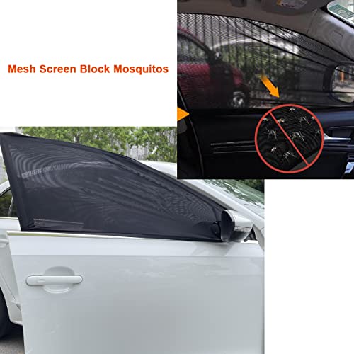 2Pack Front Car Window Screen Mesh Cover up to 40", Sunshade Anti-UV Rays, Privacy Shade Car Camping Net for Ventilation - size: Front Window 40" Max
