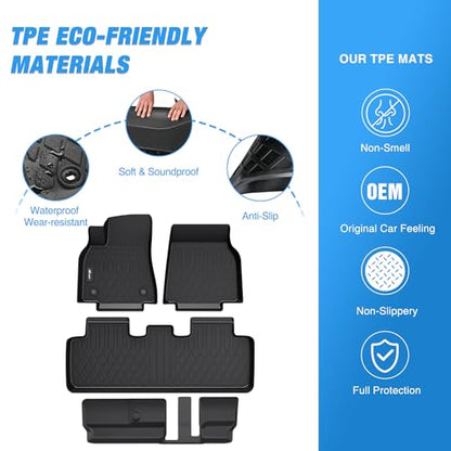 Nilight TPE Floor Mats for Tesla Model Y 7 Seater 2020 2021 2022 2023 2024 2025 All Weather Custom Fit Heavy Duty Floor Liners - color: 2020-2025 Tesla Model Y 7 Seat