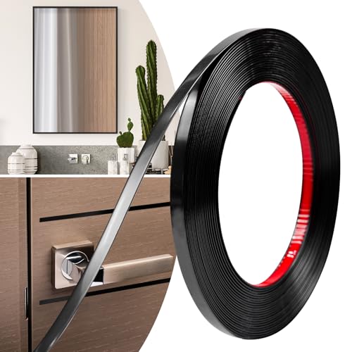 0.39in × 40Ft Peel and Stick Wall Molding Trim - Flexible Self Adhesive Molding Trim for Walls, Edges, Borders, Window Frames, Backsplash Tiles - Matte Black Waterproof Trim - color: Matt Black, size: 2/5in-40Ft