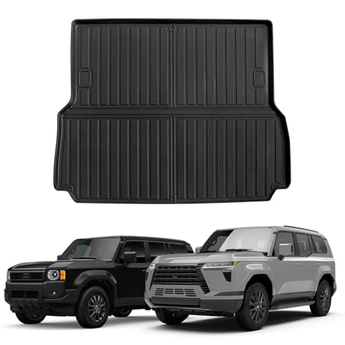 Vanseno Cargo Mats Fit for 2024-2025 Toyota Land Cruiser/Lexus GX550 5 Seater Trunk Liner All Weather TPE Protection Mat Accessories, Black - color: Fit 2024-2025 Toyota Land Cruiser