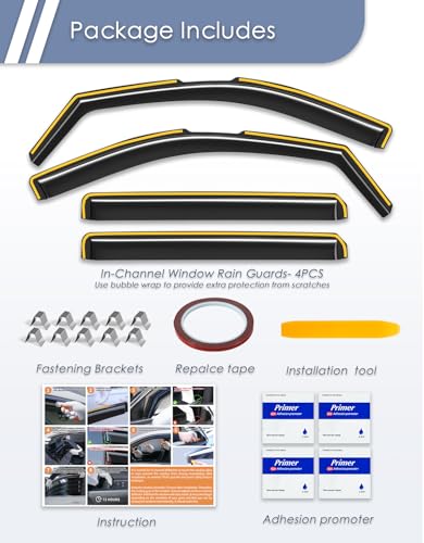 In-Channel Window Rain Guard For Chevy Silverado/GMC Sierra 2500HD 3500HD 2020-2026 Crew Cab Rain Guards Side Window Visors low profile Vent Visor Window Deflectors Vent Shade truck Accessories - size: 2020-2026 Chevy Silverado 2500/3500 Crew Cab