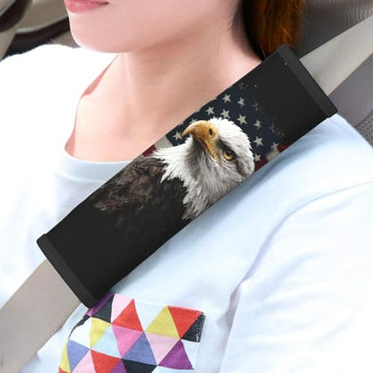 American Flag Steering Wheel Cover Elastic Non-Slip Car Steering Wheel Covers with Seat Belt Shoulder Pad for Women Men - color: American Flag