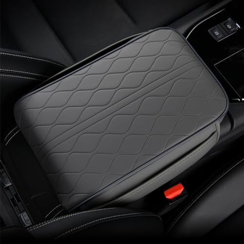 New Universal Car Center Console Cover with Side Pockets - Leather Armrest Cover,Waterproof Armrest Box Mat,Arm Rest Covering Car Interior Accessories Arm Rest Cushion for SUV/Truck/Vehicle(Red) - color: Red