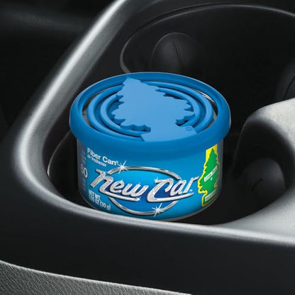 LITTLE TREES Car Air Freshener | Fiber Can Provides Long Lasting Scent for Auto or Home | Recycled Fiber | New Car Scent, 4 Air Fresheners - color: New Car Scent