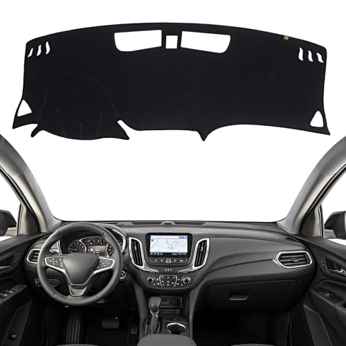 Dashboard Cover Dash Mat Fit for Chevy Equinox 2024-2018 (Without HUD Models),Car Dash Board Mat Anti-Glare Carpet,Non-Slip Pad Sunshield Protector (Black) - color: Black, size: Fit 18-24 Equinox