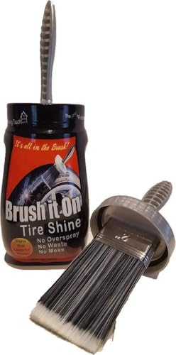 Tire Shine with Patented Brush-in-Cap Applicator (18 oz) – High Gloss Tire Dressing for Cars, Trucks & SUVs – No Overspray, No Mess, Precision Detailing Kit for Professional Shine