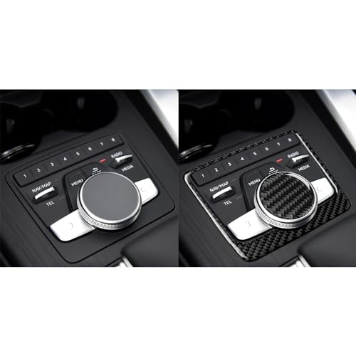 NVCNX Real Carbon Fiber Compatible with Audi B9 A4 S4 2017-2019 / A5 S5 RS5 2018 2019 Car Center Console Gear Shift Panel Cover Trim Sticker Decal Interior Accessories 2PCs - color: Console Trim