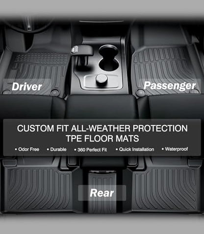 Car Floor Mats Replacement for Chevrolet Chevy Blazer (Not for EV & Trailblazer) 2019-2025 Heavy Duty TPE Liner Custom Fit All Weather Waterproof Protection Coverage Full Set Black Carpets - size: Floor Mats for Blazer 2019-2025