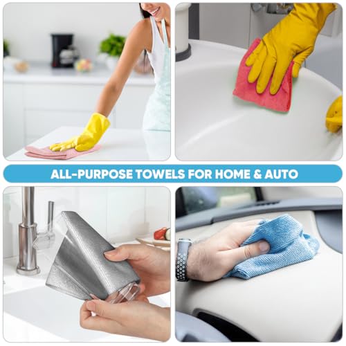 AIDEA Microfiber Cleaning Cloth Roll, 75PK Red, Reusable Paper Towels Tear Away Cloth, Microfiber Towels Washable Shop Rags, Lint Free Cleaning Rags for House, Kitchen, Window, 11.5"×11.5" - color: Red