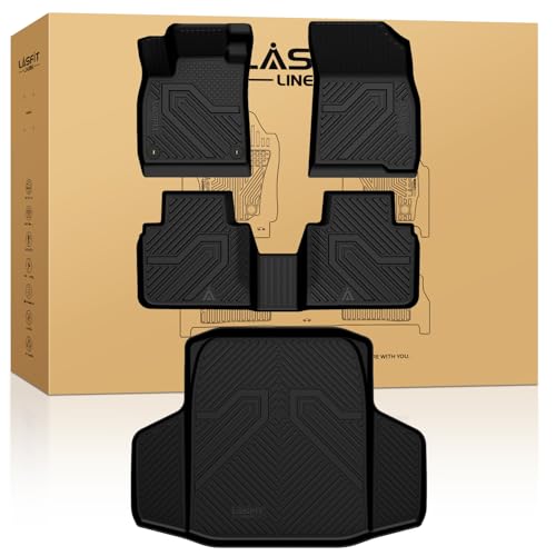 LASFIT Floor Mats & Trunk Mat for Honda Accord Sedan 2026 2025 2024 2023 (Gasoline & Hybrid), All Weather TPE Floor Liners 1st & 2nd Row & Cargo Mat Full Set, Black - style: 3）For Honda Accord | 2023-2026 | Full Set