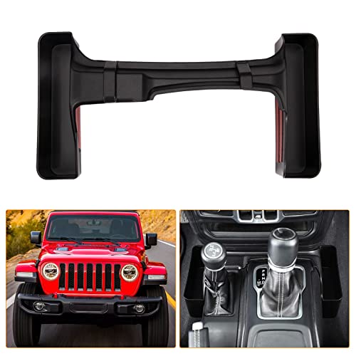 KIWI MASTER Console Shifter Storage for 2018-2026 Jeep Wrangler JL Gladiator JT Gear Shift Storage Box Tray, JL JT Interior Accessories Parts, Black