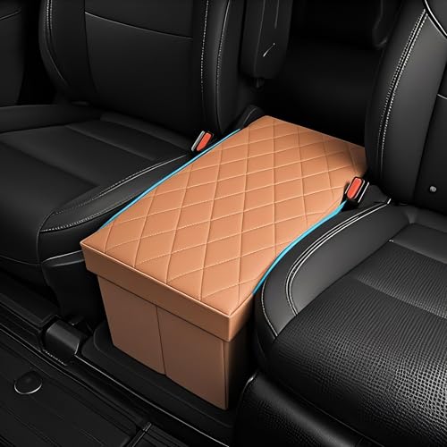 Seat Aisle Storage Box for Ford Explorer 6-Passenger Models – Organizer Rear Seats Passage – Foldable, Easy Installation, for Ford Explorer ST XLT Accessories 2020 to 2025 (Orange) - color: Orange