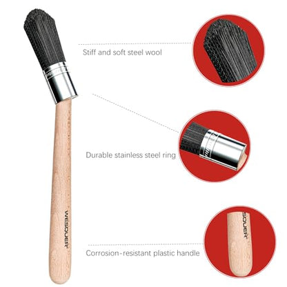 Wesquer Parts Cleaning Brush Home and Auto Use Parts Cleaner Brush Solvent Brush for Cleaning Auto Engine Parts, Clean Motors, Metal Parts, Machinery (BALCK-WT2pcs) - color: Black-wt2pcs