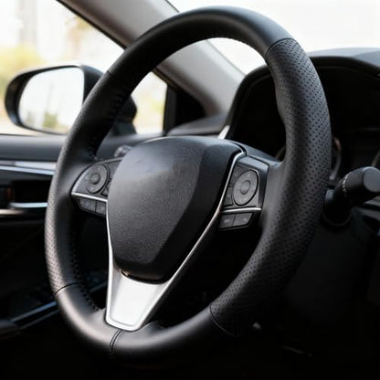 Car Leather Steering Wheel Cover for Toyota Tacoma Camry Rav4 Corolla Highlander Avalon Sienna Tundra Chevy Accessories 2026 1983-2026 Breathable Premium Leather, Anti-Slip Odorless Steering Wheels