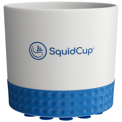 Non-Tipping, Anti-Spill Cup Holder for Boats, Kayaks, SUPs, RVs, Fishing & Camping | Universal 12–30 oz Fit | BPA-Free, Optional SquidDisk Mount Included for Textured Surfaces (Gray/Navy) - color: Gray/Navy, size: One Cup