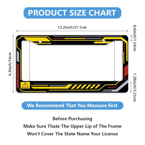 Cyber Racing License Plate Frame Gaming Tech Futuristic HUD Personalise Stainless Steel Funny Design Compatible with Standard License Plate Holder for USA and Canada 6.3 x 12.2 in - color: Cyber Racing, size: 6.3 X 12.2 In-1PC