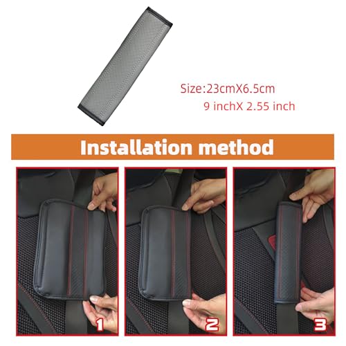 2PCS Car Seat Belt Cover, Soft Shoulder Strap Covers Harness Pads, Safety Leather Seatbelt Comfort Driving Cushion Protect Your Shoulder and Neck Universal for Car, SUV,Truck (Gray) - color: Gray