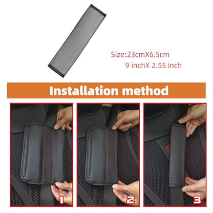 2PCS Car Seat Belt Cover, Soft Shoulder Strap Covers Harness Pads, Safety Leather Seatbelt Comfort Driving Cushion Protect Your Shoulder and Neck Universal for Car, SUV,Truck (Gray) - color: Gray