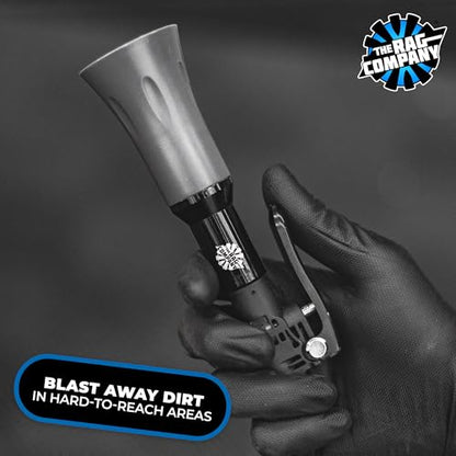 The Rag Company - Ultra Air Blaster Mini - Lift and Blast Dirt and Debris Away for Interior Detailing; Durable and Ergonomic Metal Design; Trigger Operated
