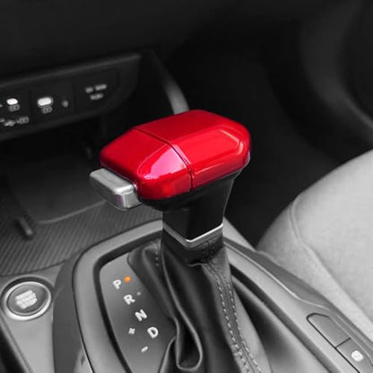 ABS Car Gear Shift Knob Cover Trim Shifter Lever Handle Protective Compatible with Kia Sorento 2024-2026,Kia Carnival 2025-2026,K4 2025-2026,K5 2025-2026 Accessories(Glossy Red Style) - color: Glossy Red Style