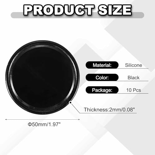 10 Pcs Round Anti-Slip Mat, 1.97" Diameter Phone Grip Pad Non-Slip Silicone Mat Anti-Skid Holder for Phone Keys Sunglasses Electronic Devices, Black - color: Black, size: 1.97"