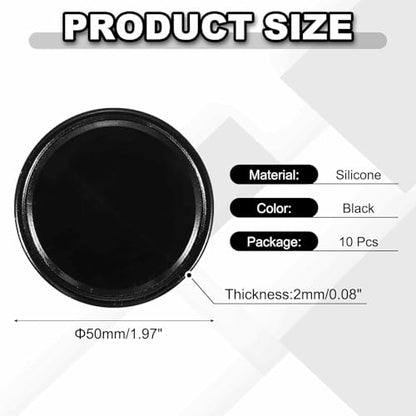 10 Pcs Round Anti-Slip Mat, 1.97" Diameter Phone Grip Pad Non-Slip Silicone Mat Anti-Skid Holder for Phone Keys Sunglasses Electronic Devices, Black - color: Black, size: 1.97"