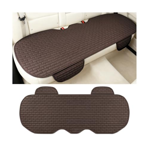 Zpana Car Back Seat Cover, Non-Slip Vehicle Rear Seat Bottom Cushion Pad with Storage Pockets, Comfortable Automotive Back Bench Protector, Universal for SUV Automobile Truck (Coffee) - color: Coffee