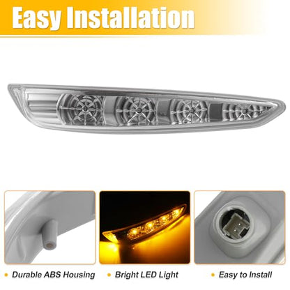 X AUTOHAUX 1 Pair Car 4 LED Front Left and Right Side Mirror Turn Signal Light 87613-3S000 87623-3S000 for Hyundai Sonata 2011-2014