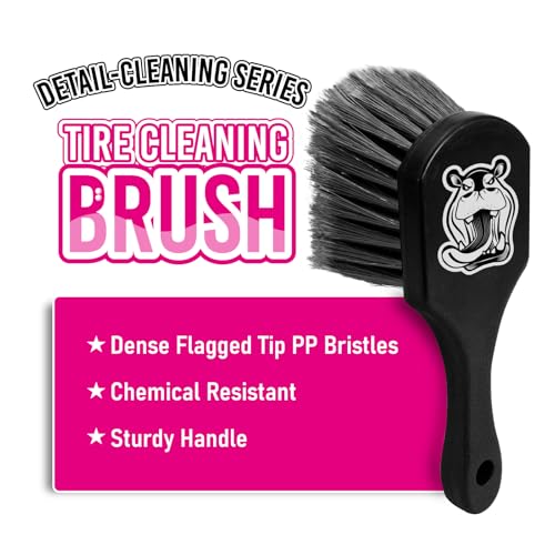H.O.W Tire Cleaning Brush,Wheelie All Exterior Surface and Wheel Brush (Safe for Cars, Trucks, SUVs, RVs, Motorcycles, & More)
