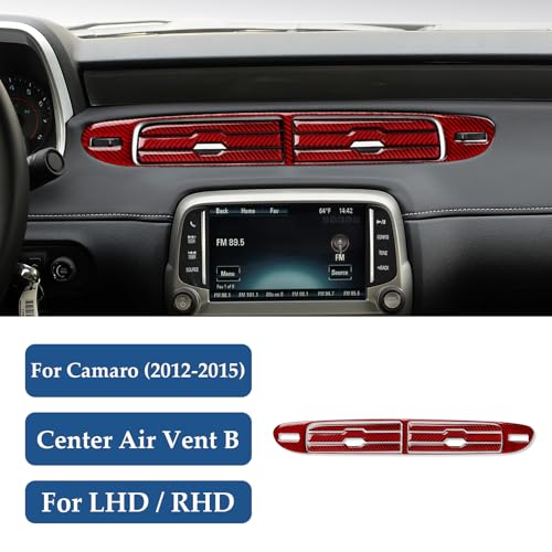Car Sticker Carbon Fiber Decal Interior Trim Accessories for Chevrolet Camaro 2010 2011 2012 2013 2014 2015 （Center Air Vent） - color: Center Air Vent