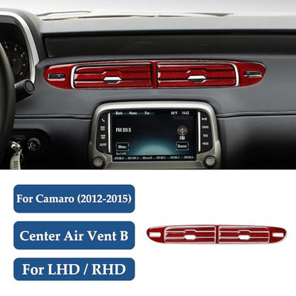 Car Sticker Carbon Fiber Decal Interior Trim Accessories for Chevrolet Camaro 2010 2011 2012 2013 2014 2015 （Center Air Vent） - color: Center Air Vent