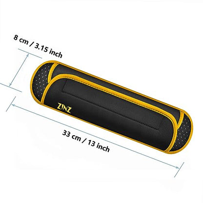 ZINZ Ultra Thick & Breathable Universal Shoulder Pad Cushion for Bag - Long & Comfort - color: Black&yellow