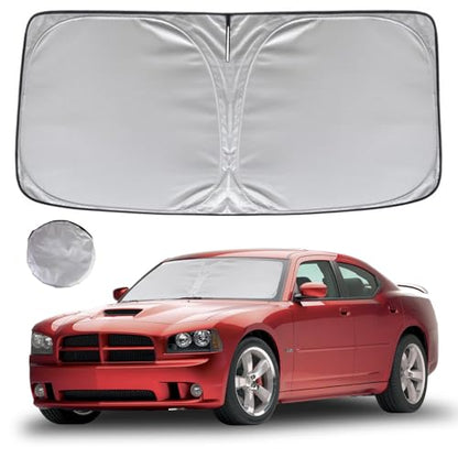 KAYZT Windshield Sun Shade for 2006-2010 Dodge Charger Foldable Sunshade Front Window Custom Fit Car Accessories - size: for 2006-2010 Dodge Charger