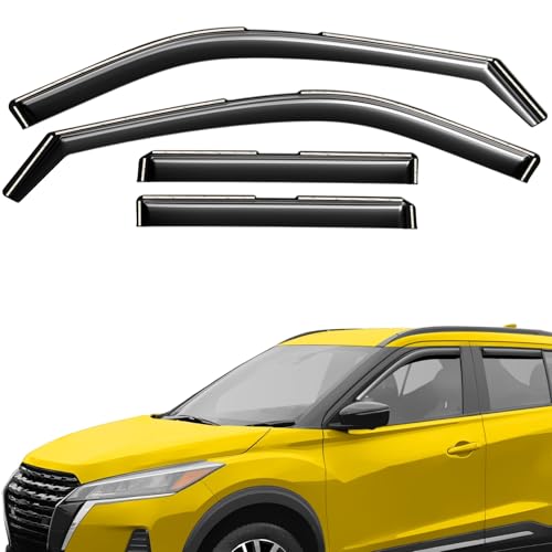Extra Durable Window Deflectors in-Channel Window Visors Rain Guards Fit for Nissan Kicks 2018-2024, Sun Visors, Wind Vent for Shades, Exterior Car Accessories - 4pcs. AG0527 - color: For Nissan Kicks 18-24