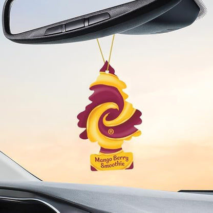 Little Trees Car Air Freshener | Hanging Tree Provides Long Lasting Scent for Auto and Home | Mango Berry Smoothie, 24 Air Fresheners - color: Mango Berry Smoothie