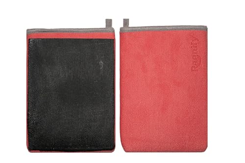 Pack of 2 Clay Mitt Auto Detailing Medium Grade Clay Bar Alternative Mitt for Flawless Removal of Surface Bonded Micro Contaminant (Red) - color: Red
