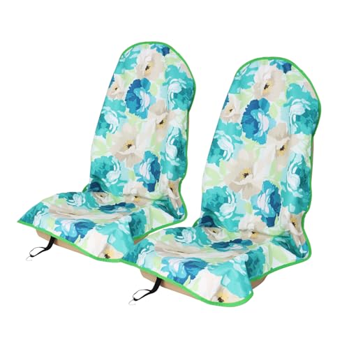 Sweat Towel Car Seat Cover Protector Front Seats for Gym Workout, Running, Swimming, Beach and Hiking, Waterproof Universal Seat Cover for Car, Truck, Van & SUV (Cyan Flower, 2pcs Front Seat) - color: Cyan Flower, size: 2pcs Front Seat