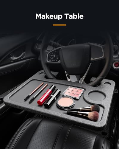 2 in 1 Automotive Car Steering Wheel Tray for Ford F150 F250 F350 Transit Ranger Bronco Explorer Fusion Mustang Truck Accessories 2004-2025,for Laptop, Tablet, iPad Or Notebook Car Travel Table