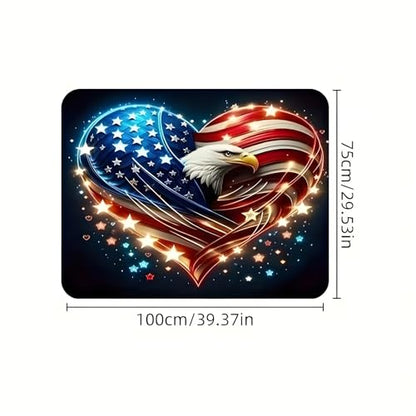 Universal Car Trunk Mat 29" x 39", Heart Flag Star Print All Weather Trunk Protection Cargo Liner,Durable Cargo Mat Rear Trunk Liner, Stylish Vehicle Interior Accessories Suitable for Most Car Models - color: Heart Flag Star