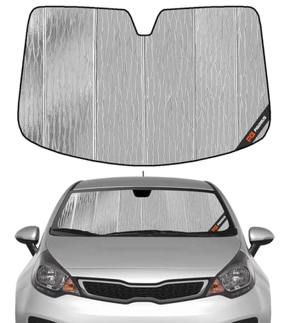 Pigenius Windshield Sunshade for Kia Rio 2013-2017 (Sedan/Hatchback), Reversible Silver/Black - size: for Kia Rio 2013-2017