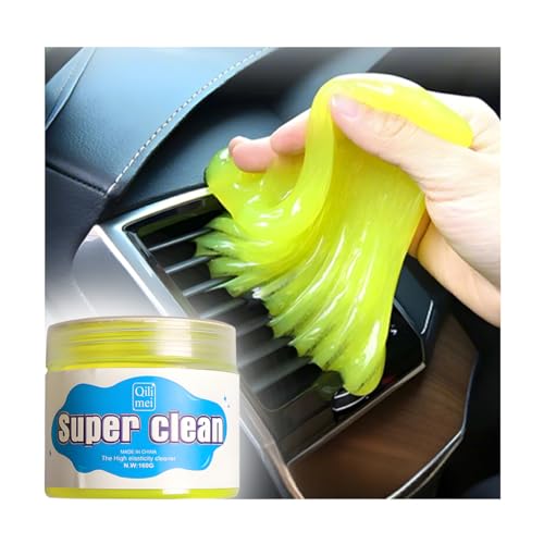 Car Cleaning Gel, Reusable Vehicle Air Vent Crevice Detailing Putty, Automotive Interior Detail Slime Cleaner Removal Tool Kit Accessories, Universal for SUV, Sedan, Truck (Yellow) - color: Yellow