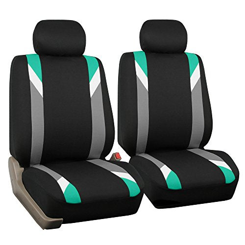 FH Group Front Set Cloth Car Seat Covers for Low Back Car Seats with Removable Headrest, Universal Fit, Airbag Compatible, Seat Cover for SUV, Sedan, Van, Mint - color: Mint, size: Front Set