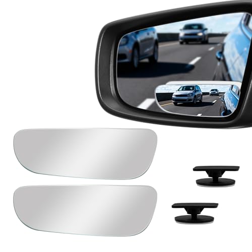 2 PCS Car Blind Spot Mirror, HD Frameless Convex Glass Angle Adjustable, Self-adhesive Back Auxiliary Reverse Mirror Wide Angle Side Mirrors Universal Car Exterior Accessories (Oblong) - size: Oblong