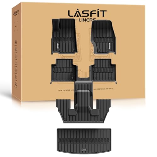 LASFIT Floor Mats for Jeep Grand Cherokee L 2021-2025 2026 (ONLY for 6 Seaters Without Center Console) All Weather Custom Fit Car Floor Liners Trunk Mat Black - style: Grand Cherokee L 6 Seats 21-26
